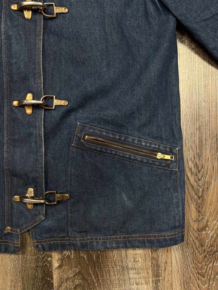 Polo Ralph Lauren Denim Fireman Clasp Jacket Size Large Vintage
