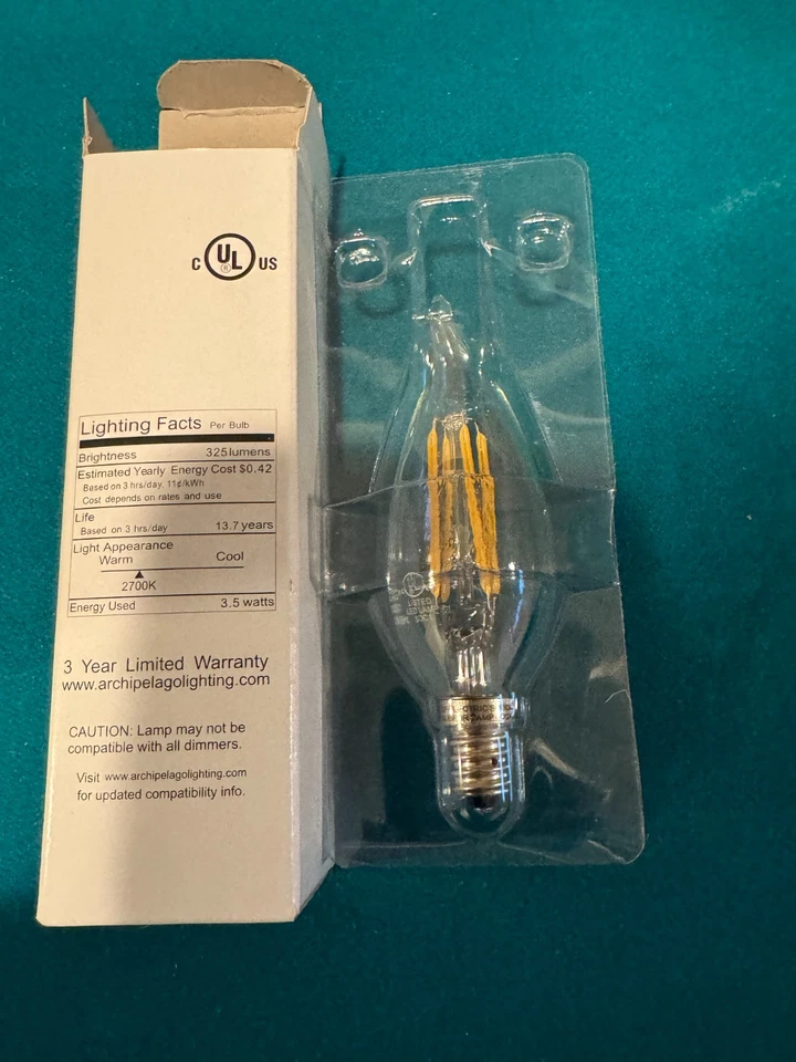 Case of 12 Archipelago CA10 3.5W Nostalgic Flame Tip E-12 Base LTCA26C32527K1 - Image 3 of 4