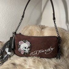 NWT Ed Hardy Shoulder / Crossbody Bag - Skull - Chocolate Brown