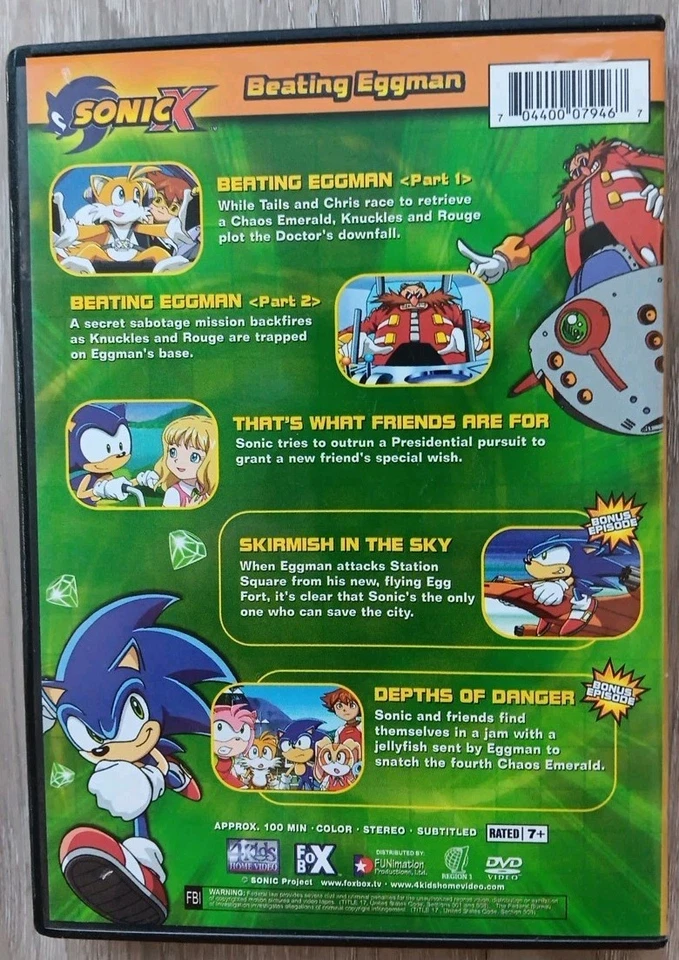 Sonic X Vol. 4: Beating Eggman 2004 DVD - Image 2 of 3