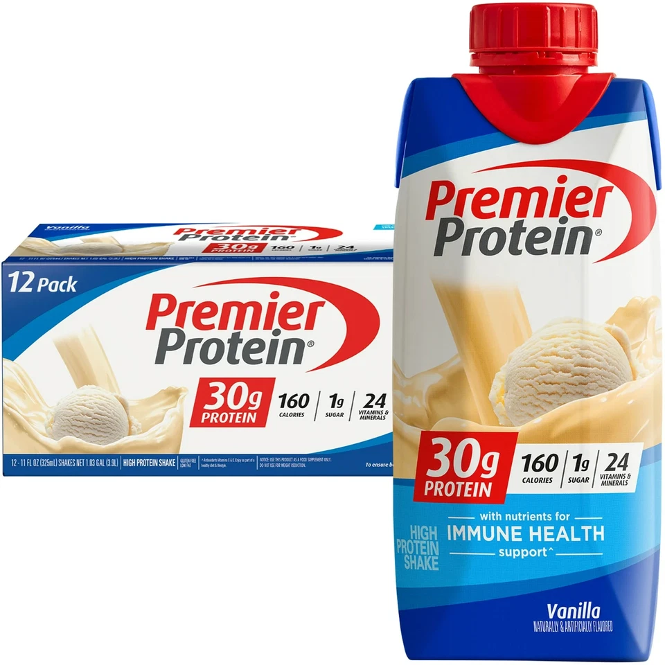 (Paquete de 2) Batido de proteínas Premier, vainilla, 30 g de proteína, 11 fl oz, 12 quilates Foto 2 de 4