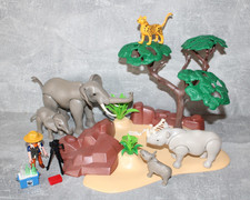 playmobil wwf forscher afrikanischen savannentieren elefant nashorn zu afrika