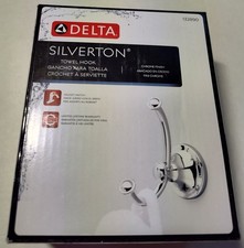 Delta Silverton Double Towel Hook Bath Hardware Accessory in Polished Chrome