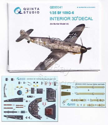 QD35041 Quinta Studio 1:35 Bf 109G-6 Interior 3D Decal for Border Model kits