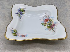 Schale Sch&uuml;ssel Porzellan handbemalt Blumen vergoldet 23 cm Dekor