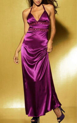 NEU: LUXUS ABENDKLEID aus SATIN funkelnder STRASS 36 38 LAURA SCOTT pink *478215