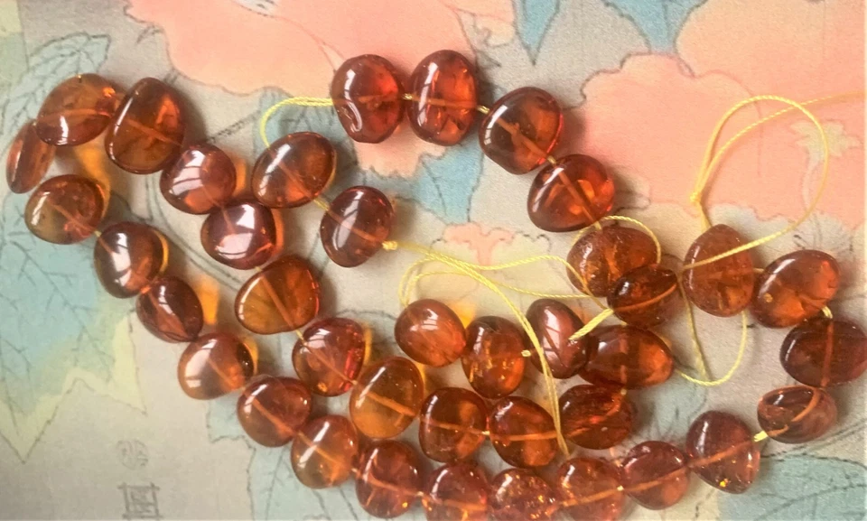 4 cuentas de ámbar báltico genuino, pepitas planas de colección cuentas de ámbar, 10-12 mm Foto 4 de 4