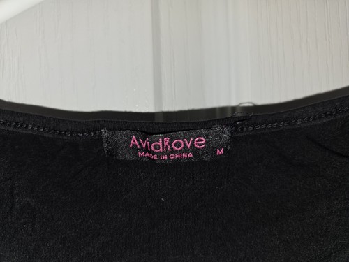 Top para mujer Avid Love talla mediana manga corta hombro abierto negro - Imagen 3 de 4