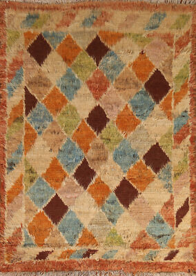 Handcrafted Luxury Hand-Knotted Moroccan Accent Rugs Centerpiece 5x6 ft