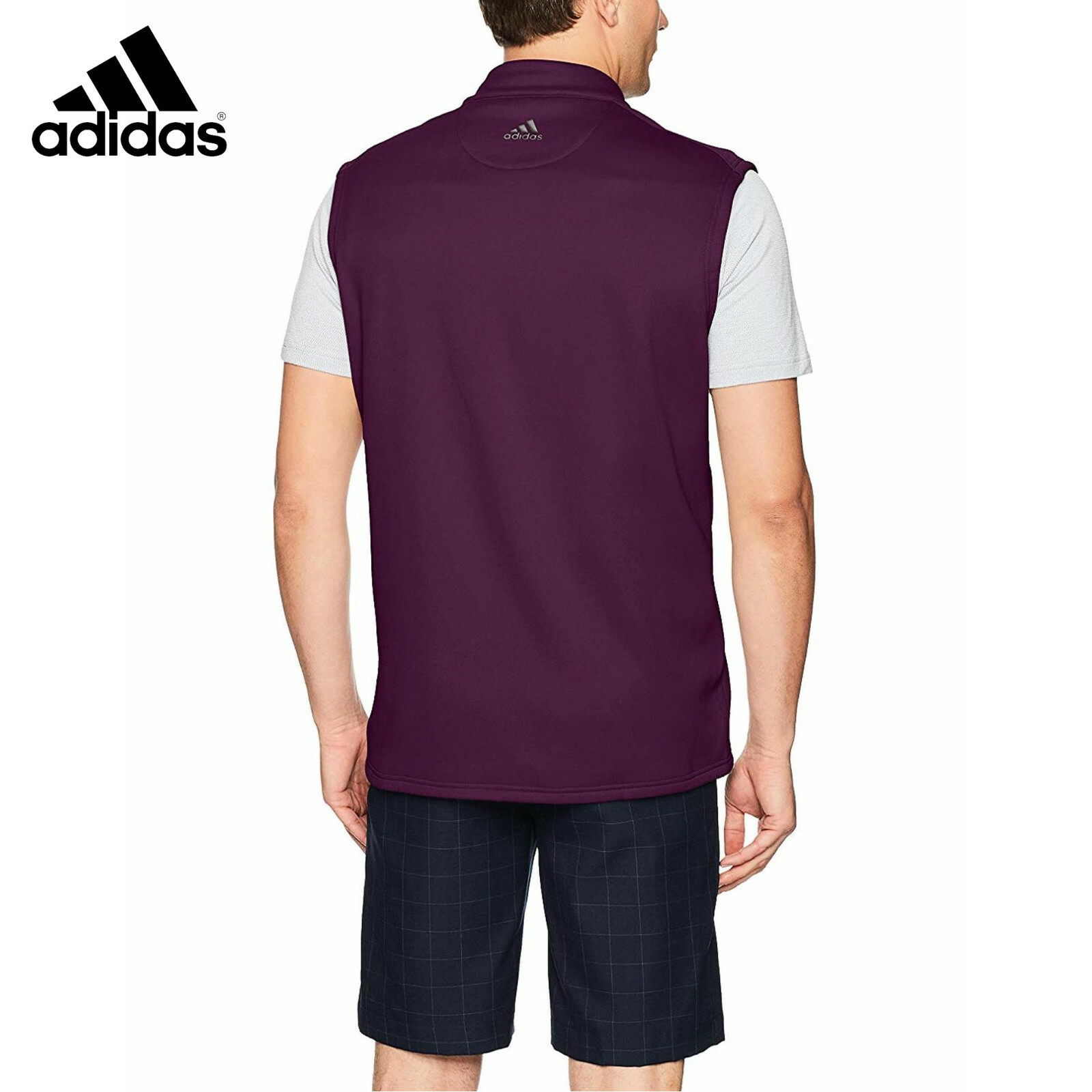 adidas Golf Climaheat Hybrid Full Zip Vest Burgundy (BC6775) Men's Size