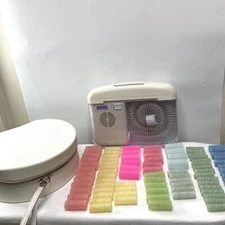 Vtg Windmere Soft Bonnet Portable Hair Dryer Carrying Case 85 Rollers