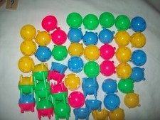 Preschool-K Vintage building / stacking toy colorful patterning sorting 56 piece