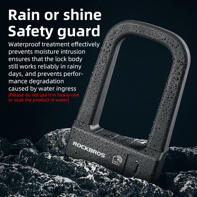 Умный противоугонный замок ROCKBROS U-замок для карты NFC для горного велосипеда дорожного, складного велосипеда - Изображение 4 из 4