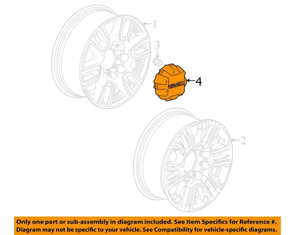 2020-2023 SIERRA DENALI 2500 HD 3500HD CHROME CENTER WHEEL HUB CAP NEW  23378324 - Image 4 of 4
