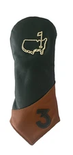 2025 Masters Tournament Premium Black Leather Links and Kings 3 Wood Head Cover