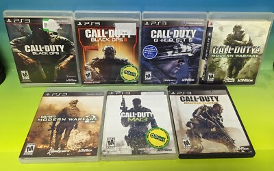 7 Call of Duty COD Games Lot Black Ops Ghosts Modern Warfare 2 3 4 Playstation 3