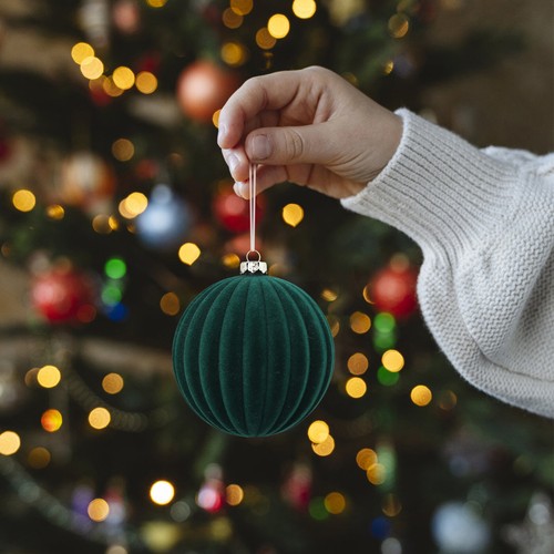 12Pcs Christmas Tree Baubles Xmas Velvet Balls Decor Hanging Home Party Ornament - Picture 4 of 14