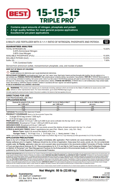 BEST 15-15-15 All purpose TRIPLE PRO lawn, garden, farm and food plot fertilizer - Image 2 of 4