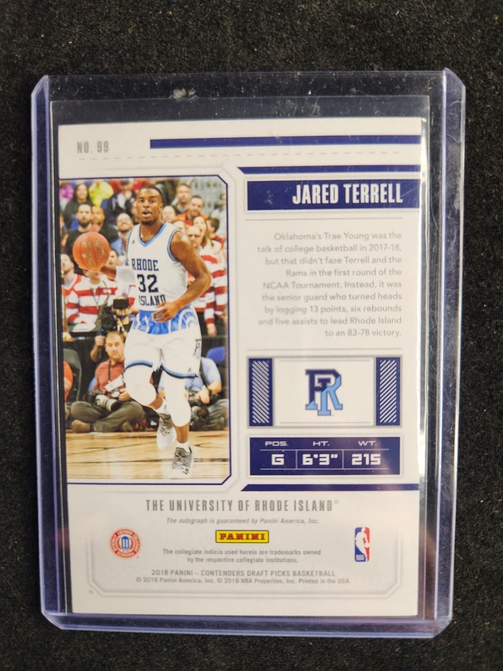 2018 Panini Contenders Draft Picks Jared Terrell RC Autograph #99 - Image 2 of 2