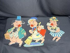 3 Vintage Mother Goose Cardboard Pin Ups 1951 The Dolly Toy Co Pre Owned