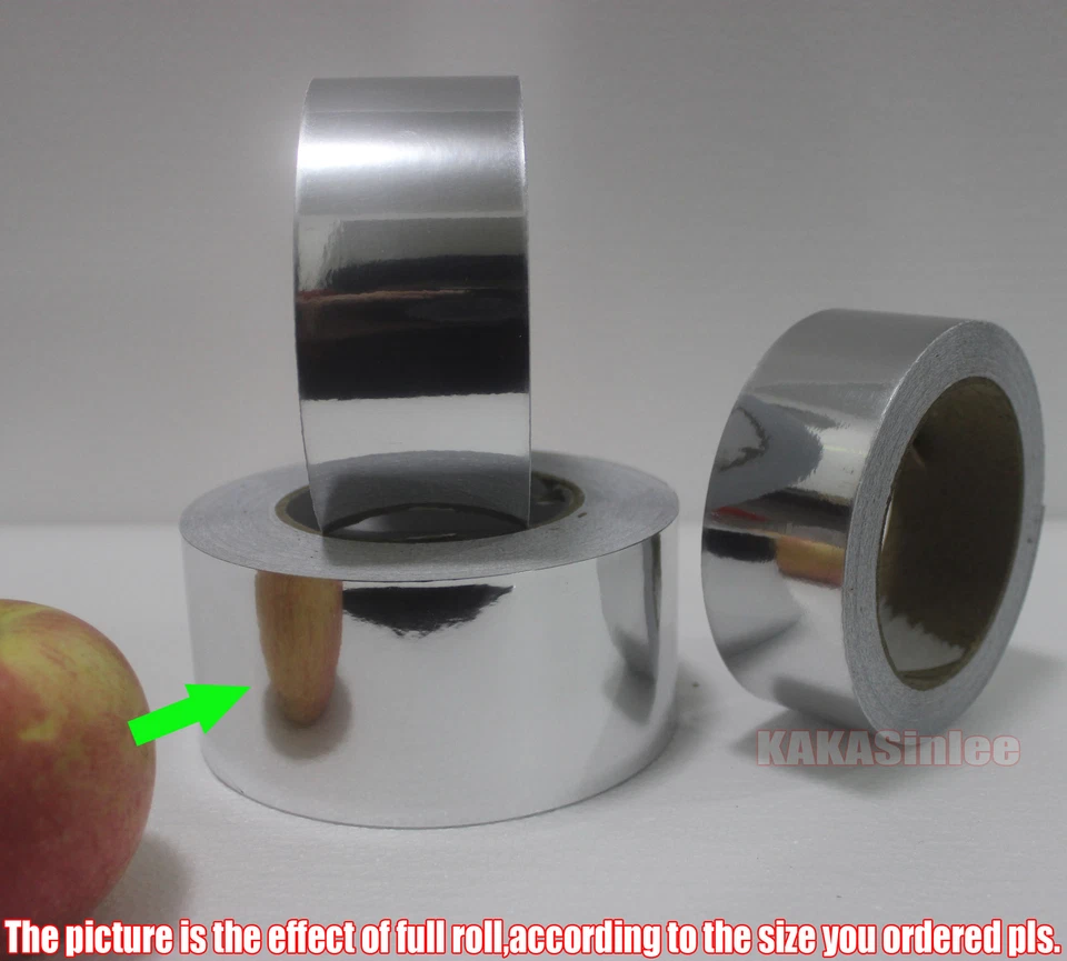 Adesivo largo 50 mm auto argento lucido specchio cromato nastro vinile adesivo avvolgente - CB - Immagine 2 di 4