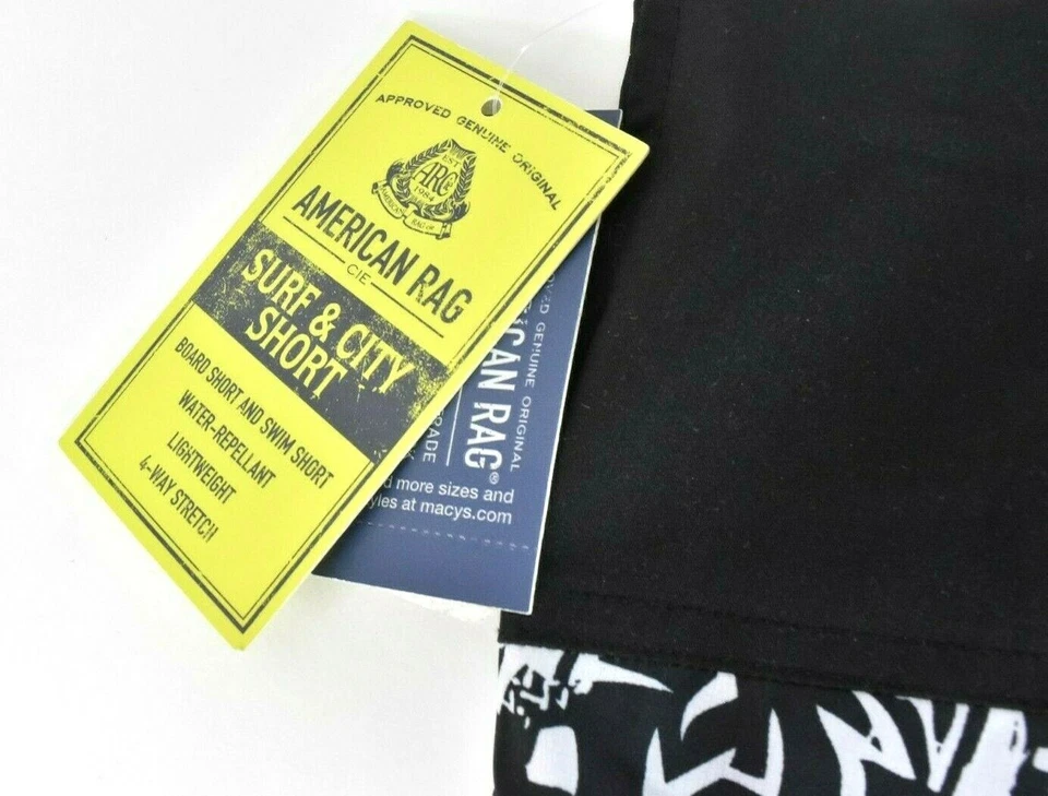 Pantalones Cortos de Tabla American Rag Para Hombres Negros 31 Nuevos Surf City Board y Baúl de Natación Playa Foto 4 de 4