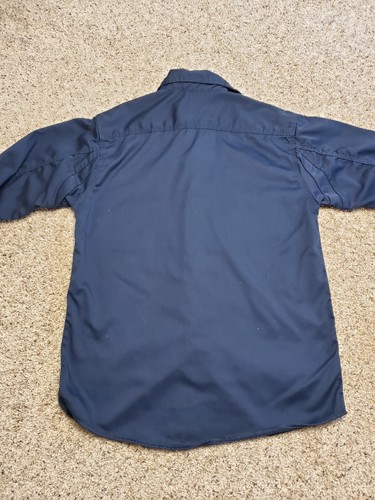 Vintage Jesse James Work Shirt Medium Mens Blue Button Up Long Sleeve Twill Y2K - Picture 6 of 10