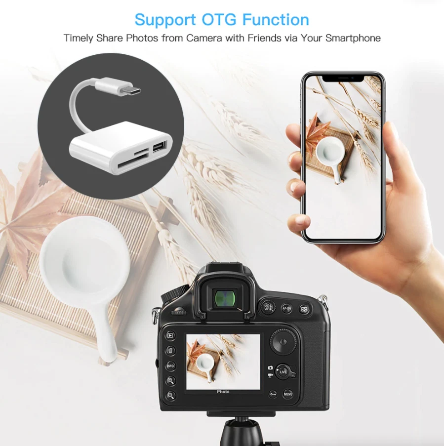 USB C 3 in 1 Hub Converter Type-C Adapter SD Card Reader For MacBook Pro Laptop - Image 2 of 4