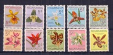 NICARAGUA-1962 BLUMEN SET 10.SG 1450-1459.UNMONTIERT POSTFRISCH.MNH.SCHÖNER SATZ.