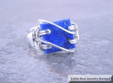 Sterling Silver Wire Wrapped Lapis Lazuli Ring
