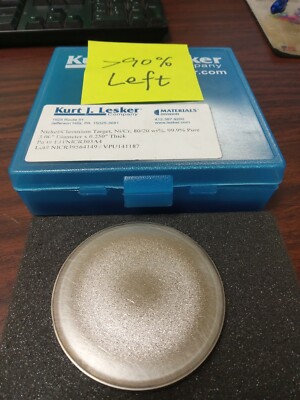 Nickel/Chromium (80/20) Sputtering Target  3 in x 0.25'' thick, 99.9% - 90% left