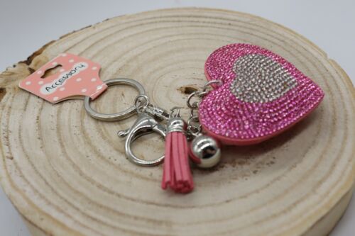 Pink Heart Keyring with beautiful Diamantes (CODE591/600)