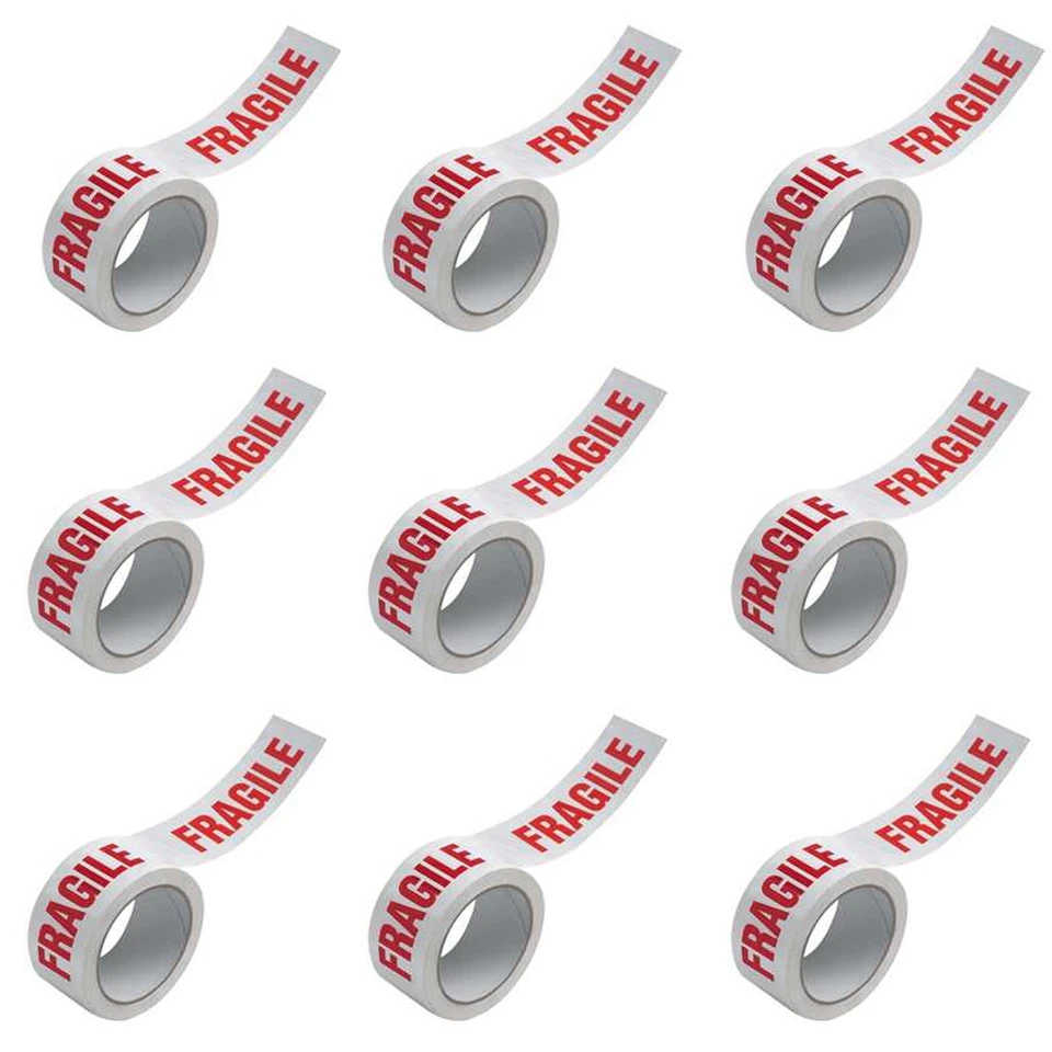 FRAGILE PRINTED STRONG PARCEL TAPE PACKING MULTILISTING 50MM x 66M 6 12 24 36 72
