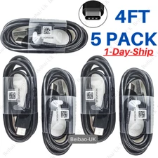5Pack Type C Cable Lot USB C Fast Charger Charging Cord 4FT For Samsung Android