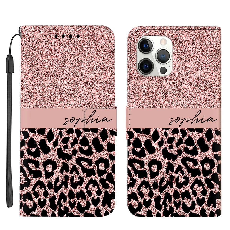 Wallet Leather Personalized Flip Case Cover For iPhone 16 Pro Max 14 13 12 15 11 - Image 3 of 4