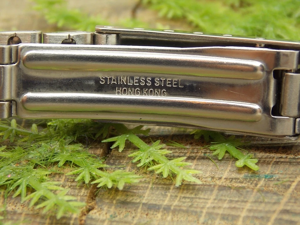 Vintage Deployment Clasp Stainless Steel Watch Band NOS 12mm Ladies Hirsch - Image 4 of 4