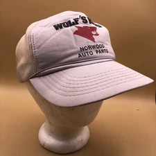 Vintage WOLF’S HEAD Snap Back Cap Norwood Auto Parts (New Jersey) Grey Preowned