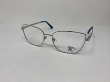 JIMMY CRYSTAL NEW YORK EYEWEAR THALASSO SILVER TEAL 53/17/140 FLEX HINGE 941