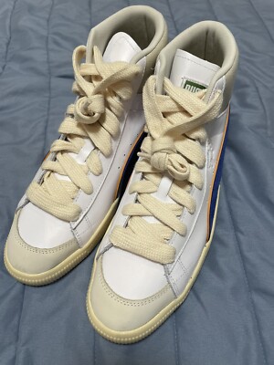 Puma Clyde Mid BBall 391335-01 Men\'s Sneakers 10 White New York Worldwide Shoes Puma Clyde Mid Rhuigi White Royal Basketball Shoes 391335-01  main image 3
