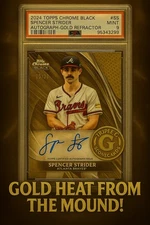 2024 Topps Chrome Black Spencer Strider Gold Refractor Auto /50 PSA 9 Braves
