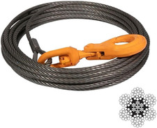 38 X 75 Winch Cable Steel Core Rope Wrecker Tow Truck Rollback Self Locking 38 X 75 Winch Cable Steel Core Rope Wrecker Tow Truck Rollback Self Locking