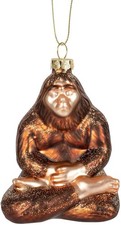 Archie McPhee Hand Blown Glass Enlightened Bigfoot Ornament Brown