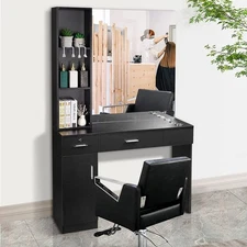 Wall Mount Salon Cabinet Barber Stations with Mirror Barber Beauty Spa Equipment