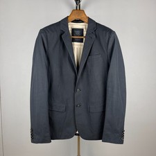 AllSaints Mens Black Cotton Lined  Stafford Jacket  Blazer   Size UK/US38 / EU48