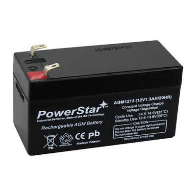 Replacement Werker 12V 1.3AH AGM Battery w/ .187 Terminal - WKA12-1.3F