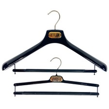 Lot of 2 Zilli Wooden 18  Suit Jacket  Pants Thick Wood Hangers Hanger