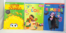 3 lot: Sesame Street Educational Workbooks: Letter Sounds, Colors, Numbers 1 2 3