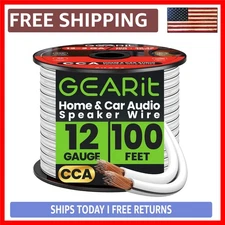 High-Fidelity 12 AWG Speaker Wire 100 Feet | Flexible CCA Copper Clad Aluminum