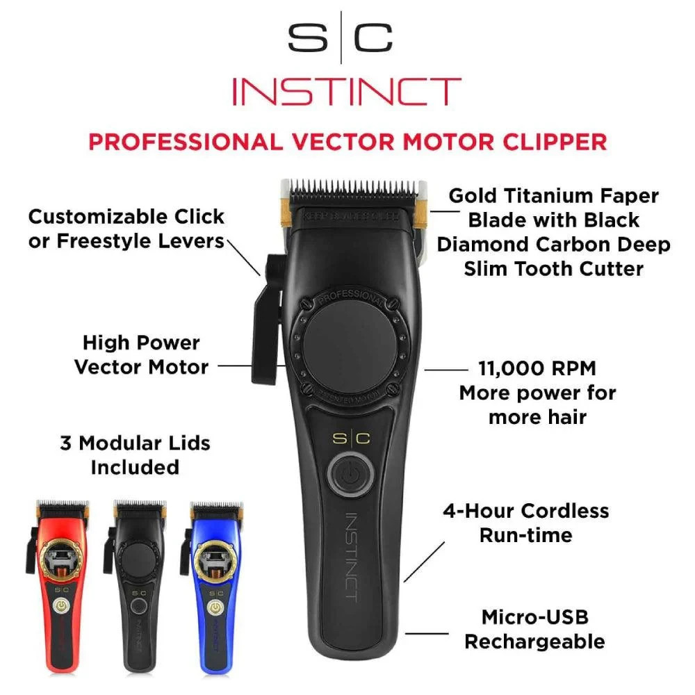 StyleCraft Instinct Clipper, Trimmer ,Shaver Combo Set Black -3