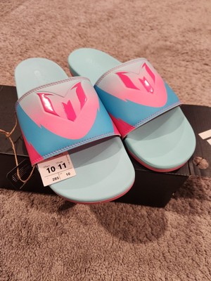 Mens Adidas Messi Blue Pink Slide Sandals Adilette Comfort  display picture 1